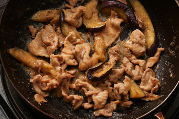 茄子と豚肉の味噌炒め