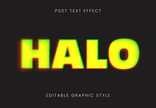 Yellow And Green Bold Haze Font Blur Neon Glow Text Effect