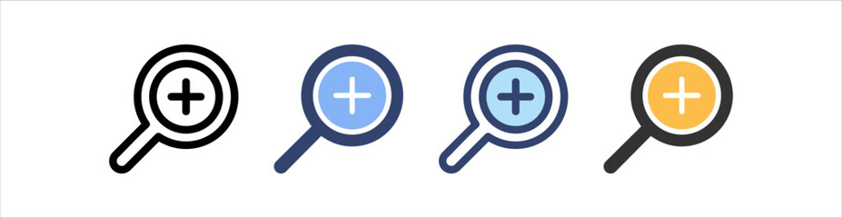 Fototapeta premium Zoomin Icon Set Multiple Style Collection