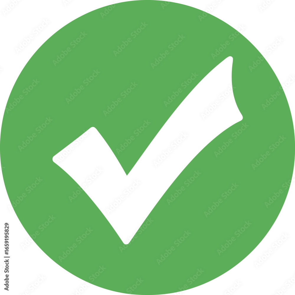 Aufkleber vector vector art of green circle with a white check mark symbol, representing confirmation and succ