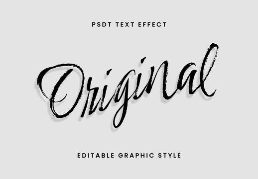 Black Flat Ink Font Handwritten Script Brush Text Effect