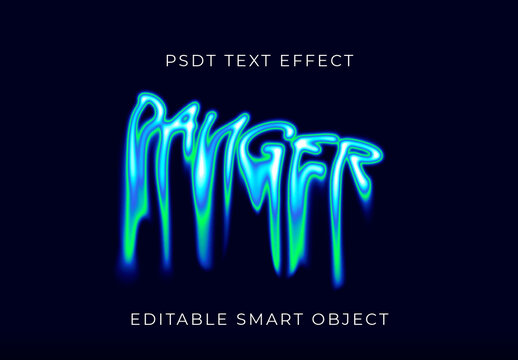Blue And Green Toxic Font Neon Dripping Liquid Text Effect