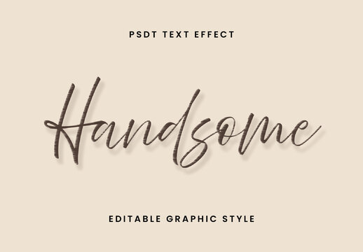 Brown Flat Ink Font Handwritten Glossy Script Text Effect