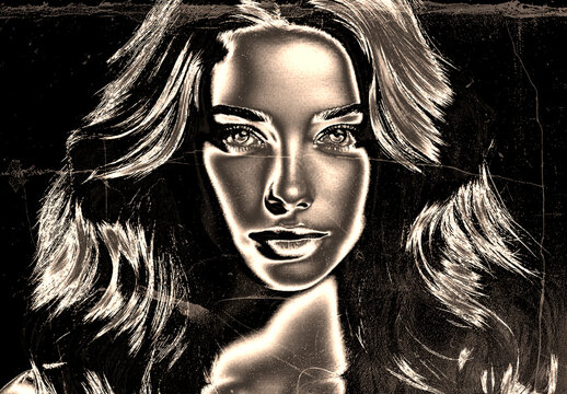 Gold And Black Metallic Grunge Photo Effect