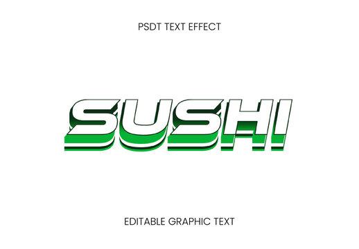 Green And White Japan Font Extrude Bold 3D Text Effect