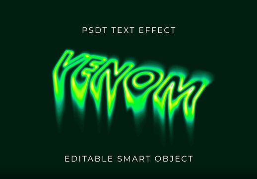 Green Toxic Font Psychedelic Dripping Text Effect
