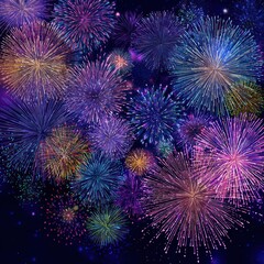 colorful fireworks celebration poster
