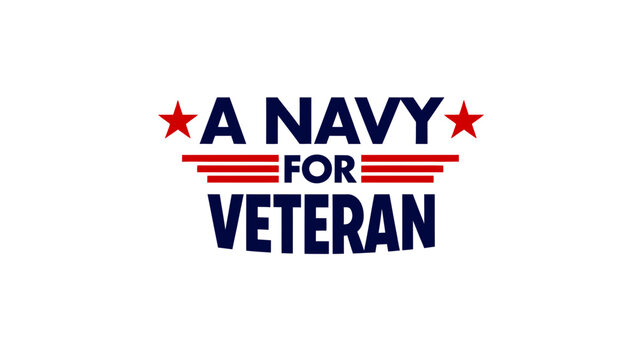 A navy for veteran text logo
