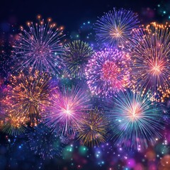 Fototapeta premium colorful fireworks celebration poster