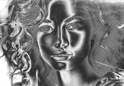 Black And Silver Metallic Grunge Photo Effect