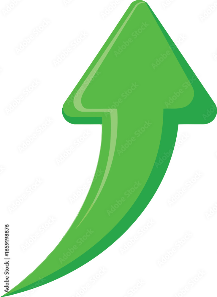 Poster vector vector art of green arrow pointing upwards transparent background