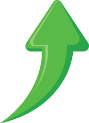 Vector vector art of green arrow pointing upwards transparent background