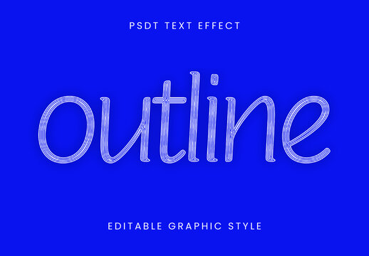 White Outline Bold Striped Font Minimal Linear Text Effect