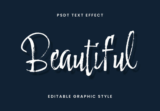 White Flat Ink Font Brush Script Handwriting Text Effect