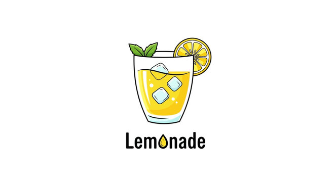 Lemonade drink with lemon slice and mint