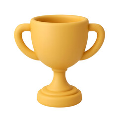 3D Golden Trophy Cup Icon Isolated on Transparent Background