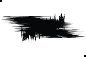 Fototapeta premium Grunge badge brush, hand drawn black sticker-brush stroke