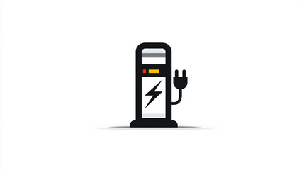 Cartoon - Style Electric Charging Station Icon for Energy, EV Design