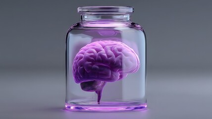 Brain in a Glass Jar  Science Specimen Concept