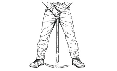 Hand-drawn vector illustration of a cityscape, sharp black lines on a clean white background. Simple yet modern composition of urban buildings in a straight-on view