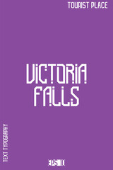 Famous World Landmarks Modern Typography Vector Design – Tourist Place Lettering Art - Victoria Falls Zimbabwe