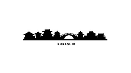 Fototapeta premium Kurashiki Japan Skyline Silhouette