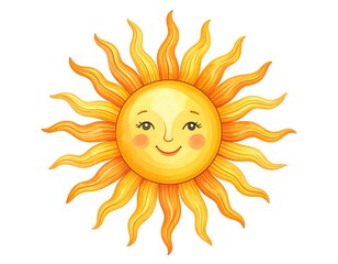 Cartoon sun with a friendly face