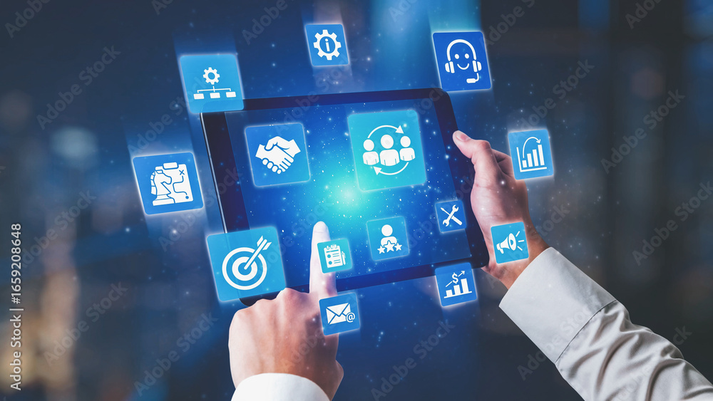 Poster crm platforms improve customer relationships through data analysis, crm communication tools, and aut