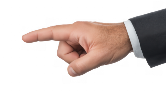 Man in suit making a key point in a meeting, created with AI, PNG