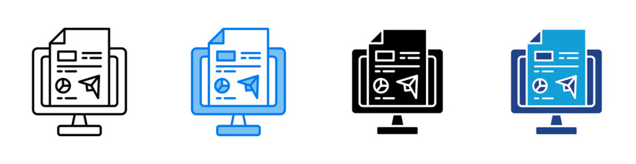 Fototapeta premium Landing page icon set multiple style collection