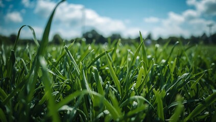 Obraz premium Close-up of grass in a sports field