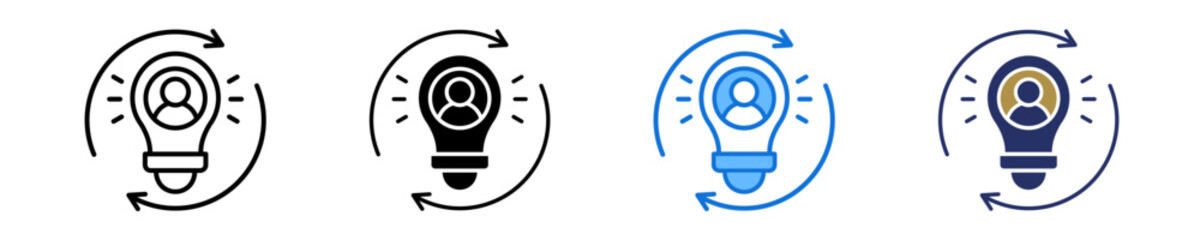 Reskilling  Icon Set Multiple Style Collection
