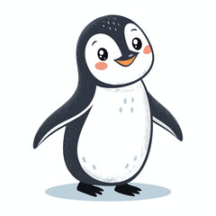 Black and White Penguin Silhouettes: Vector Art of Antarctic Birds in Various Poses
