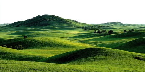 Obraz premium Rolling green hills under a bright sky (1)