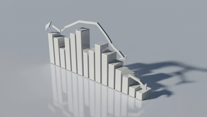 Bar graph rising loop with soft motion and shadows illustration. Ai generated.