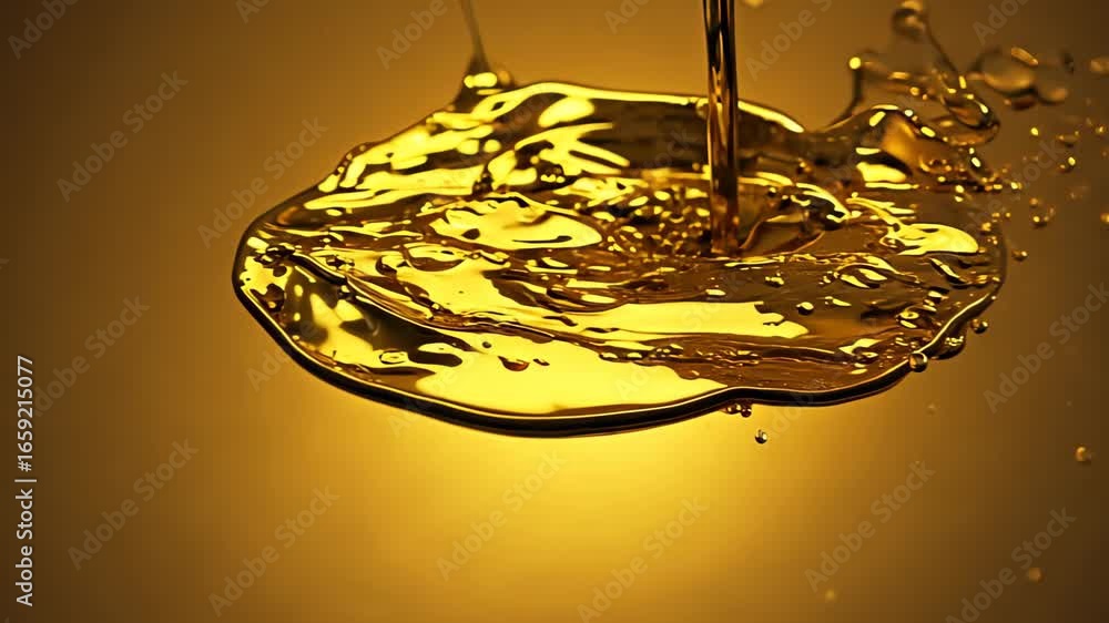 Aufkleber this captivating image captures the dynamic motion of a golden liquid splashing and creating bubbles