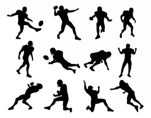 American Football Player Silh...