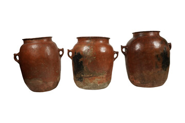 two ceramic pots  Antique Italian Chiminea Preserve Pot