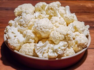 Fresh Cauliflower on Plate