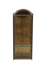 wooden box isolated on white  Vintage Italian Brass Curio Cabinet