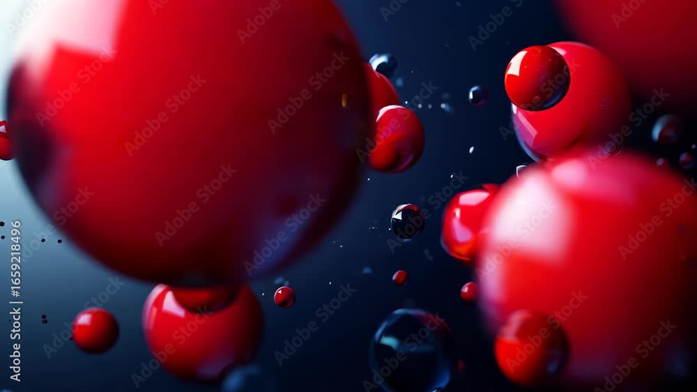 Aufkleber this vibrant abstract image features colorful floating spheres and particles, creating a dynamic vis