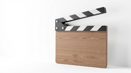 Obraz premium A Classic Wooden Film Clapperboard Ready for Action, a Symbol of Cinematic Production and Storytelling