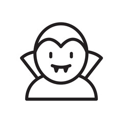 Vampire icon for Halloween decoration and spooky character illustration
