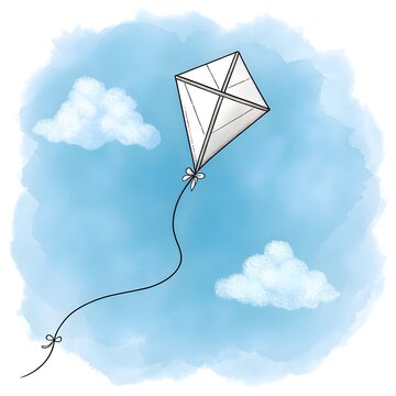 Kite in Autumn Sky, dashain kite minimalist, nepali kite flying art, dashain festival sky illustration, simple kite, visual, majestic, spectacular, display, expression, fantastic, stunning, gorgeous