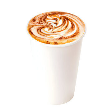Delicious latte in paper cup