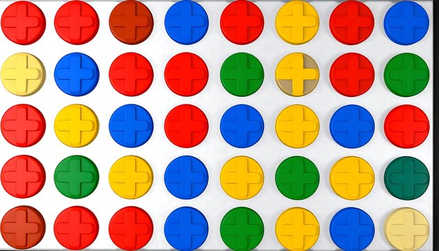 Colorful buttons in a grid pattern