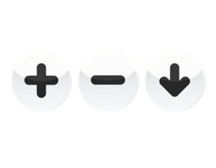 Functional Plus, Minus & Download Symbols PNG Set