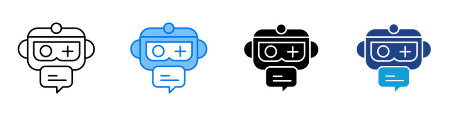 Chatbot icon set multiple style collection
