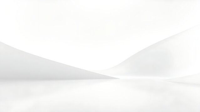 Ultra-minimalist white abstract surface with concave shapes, glowing softly in a futuristic design.