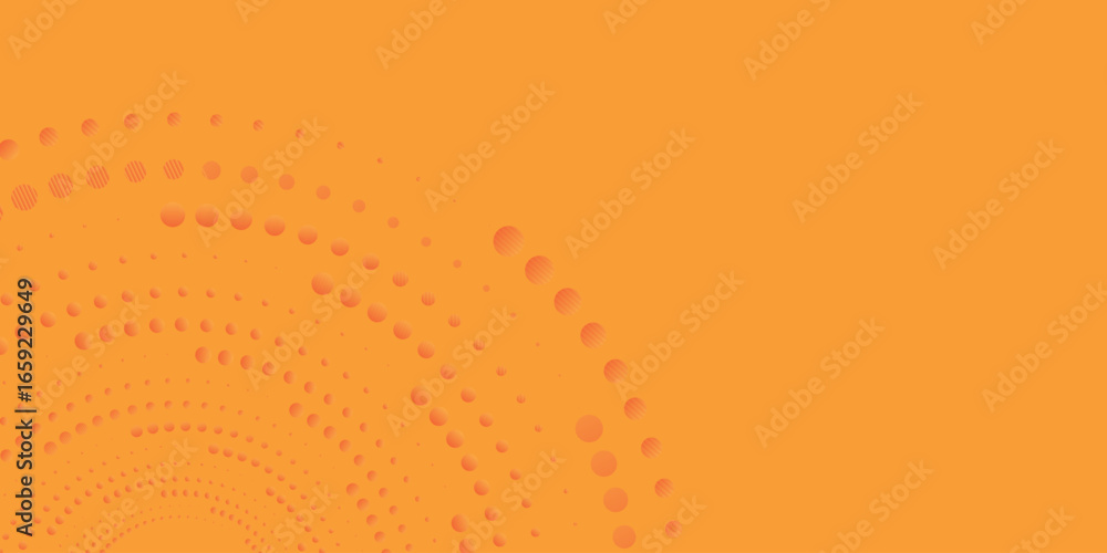 Fototapete orange abstract background with rotating black and orange gradient colorful circles. vector design w